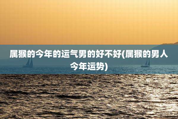 属猴的今年的运气男的好不好(属猴的男人今年运势)