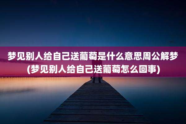 梦见别人给自己送葡萄是什么意思周公解梦(梦见别人给自己送葡萄怎么回事)