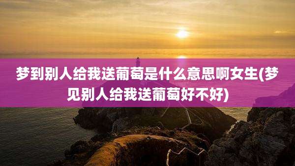 梦到别人给我送葡萄是什么意思啊女生(梦见别人给我送葡萄好不好)