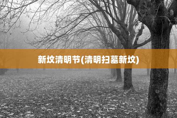 新坟清明节(清明扫墓新坟)