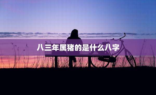 八三年属猪的是什么八字