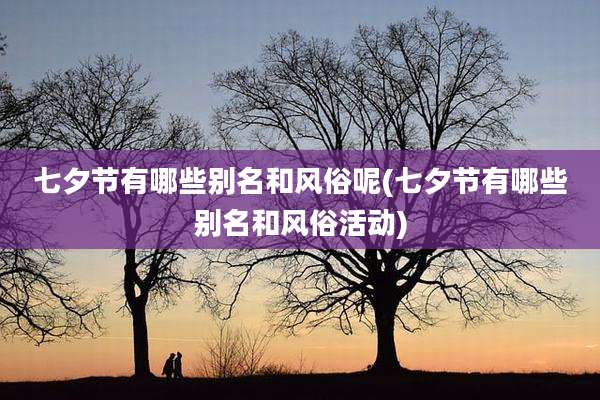 七夕节有哪些别名和风俗呢(七夕节有哪些别名和风俗活动)