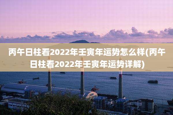 丙午日柱看2022年壬寅年运势怎么样(丙午日柱看2022年壬寅年运势详解)