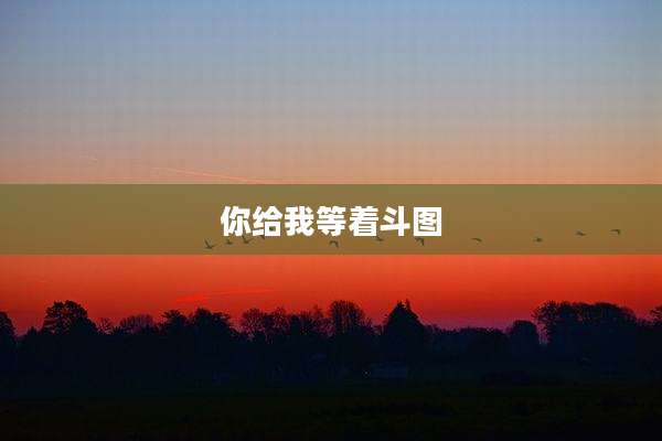 你给我等着斗图