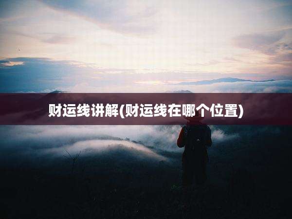 财运线讲解(财运线在哪个位置)