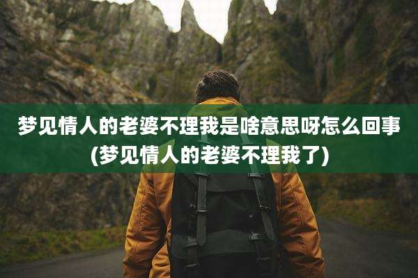 梦见情人的老婆不理我是啥意思呀怎么回事(梦见情人的老婆不理我了)