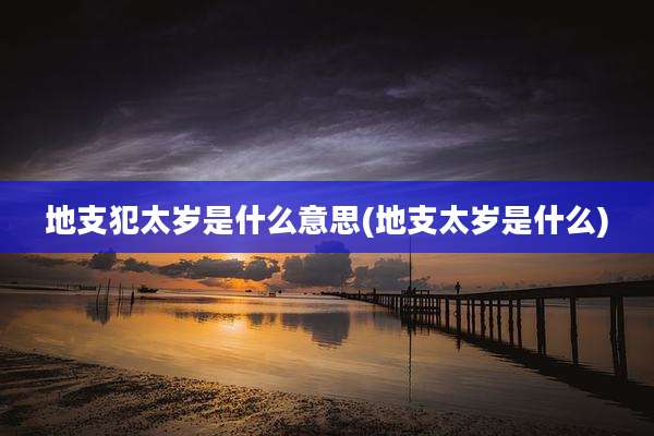 地支犯太岁是什么意思(地支太岁是什么)