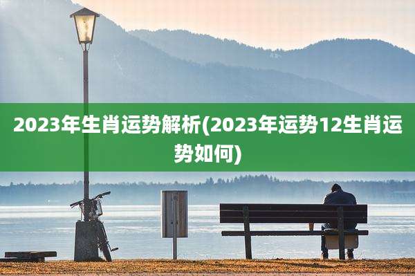 2023年生肖运势解析(2023年运势12生肖运势如何)