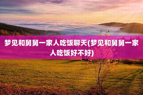 梦见和舅舅一家人吃饭聊天(梦见和舅舅一家人吃饭好不好)