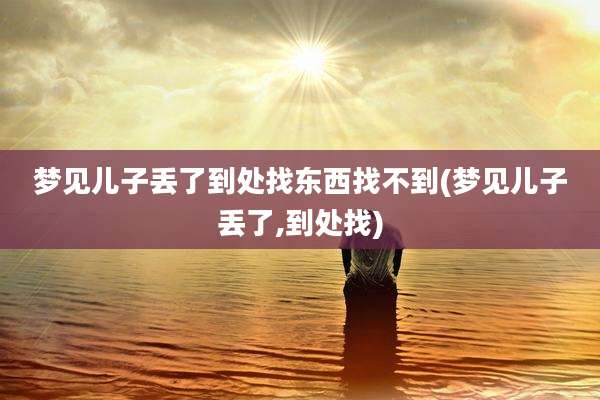 梦见儿子丢了到处找东西找不到(梦见儿子丢了,到处找)