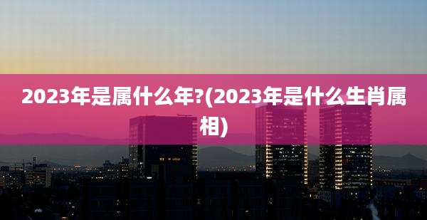 2023年是属什么年?(2023年是什么生肖属相)