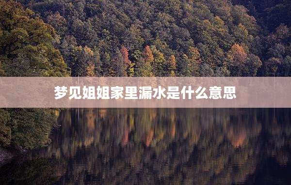 梦见姐姐家里漏水是什么意思