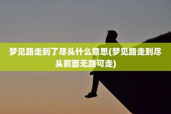 梦见路走到了尽头什么意思(梦见路走到尽头前面无路可走)