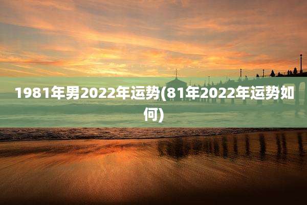 1981年男2022年运势(81年2022年运势如何)