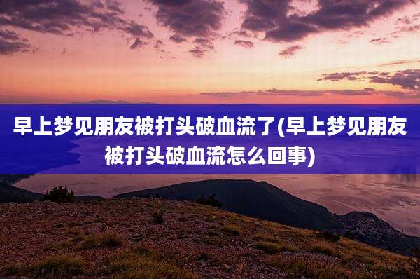 早上梦见朋友被打头破血流了(早上梦见朋友被打头破血流怎么回事)