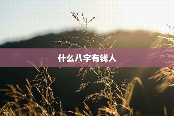 什么八字有钱人