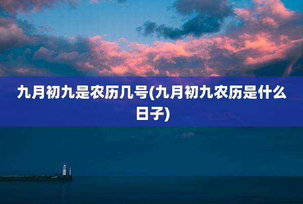 九月初九是农历几号(九月初九农历是什么日子)