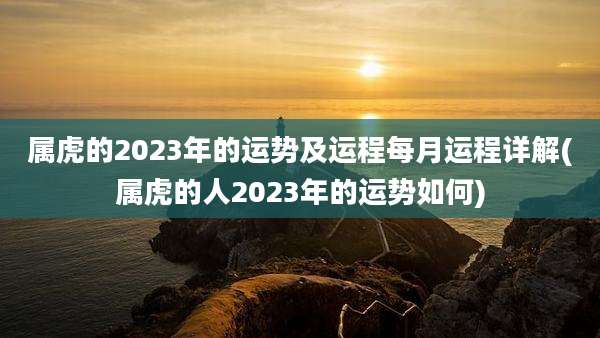 属虎的2023年的运势及运程每月运程详解(属虎的人2023年的运势如何)