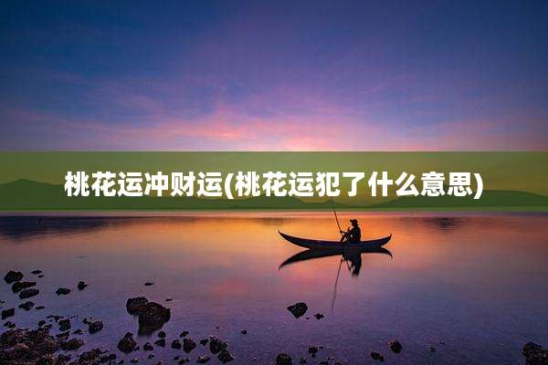 桃花运冲财运(桃花运犯了什么意思)