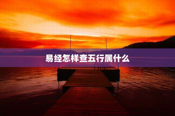 易经怎样查五行属什么