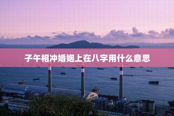 子午相冲婚姻上在八字用什么意思
