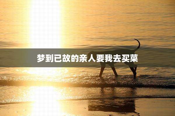 梦到已故的亲人要我去买菜
