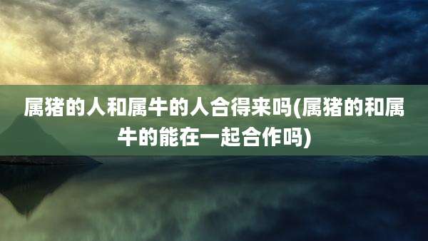 属猪的人和属牛的人合得来吗(属猪的和属牛的能在一起合作吗)