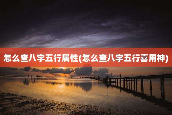 怎么查八字五行属性(怎么查八字五行喜用神)