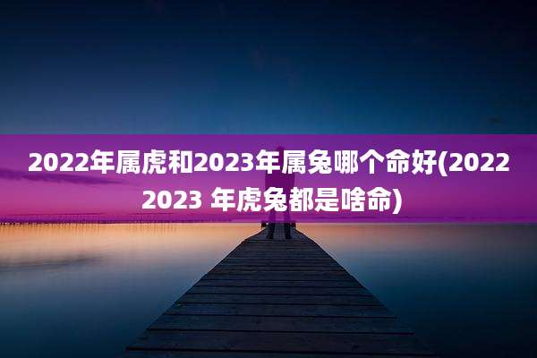 2022年属虎和2023年属兔哪个命好(2022 2023 年虎兔都是啥命)