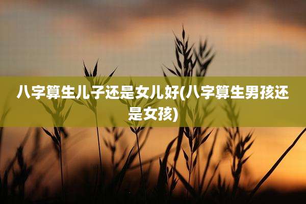 八字算生儿子还是女儿好(八字算生男孩还是女孩)
