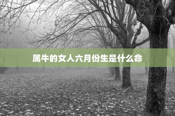 属牛的女人六月份生是什么命