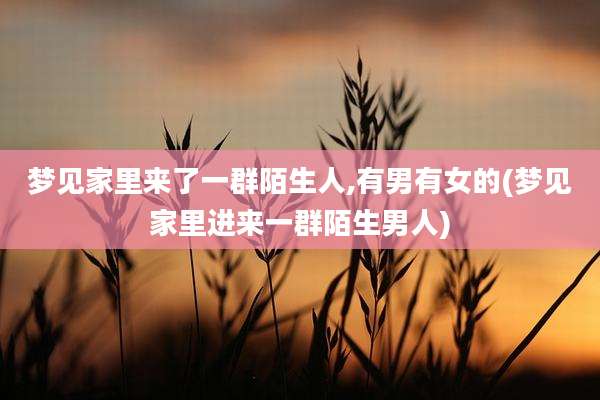 梦见家里来了一群陌生人,有男有女的(梦见家里进来一群陌生男人)