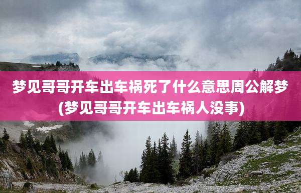 梦见哥哥开车出车祸死了什么意思周公解梦(梦见哥哥开车出车祸人没事)