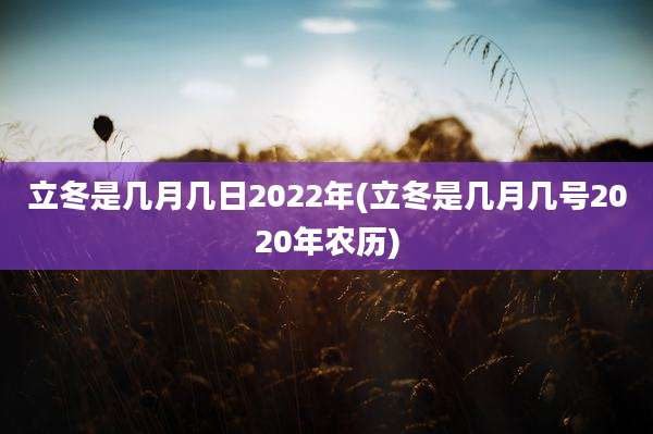 立冬是几月几日2022年(立冬是几月几号2020年农历)