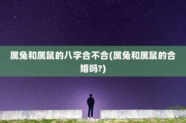 属兔和属鼠的八字合不合(属兔和属鼠的合婚吗?)