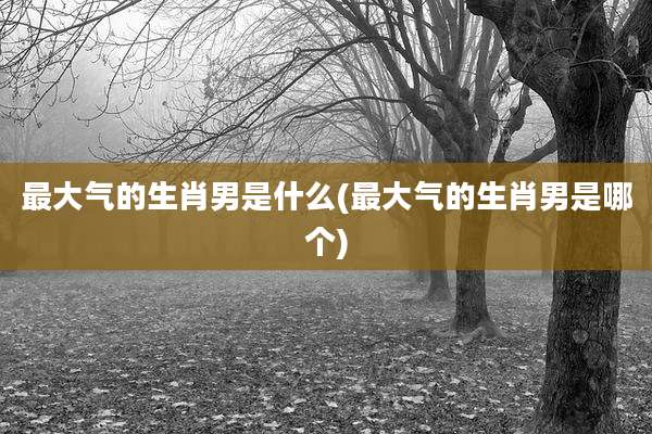 最大气的生肖男是什么(最大气的生肖男是哪个)