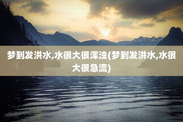 梦到发洪水,水很大很浑浊(梦到发洪水,水很大很急流)