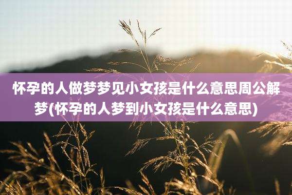 怀孕的人做梦梦见小女孩是什么意思周公解梦(怀孕的人梦到小女孩是什么意思)