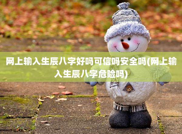 网上输入生辰八字好吗可信吗安全吗(网上输入生辰八字危险吗)