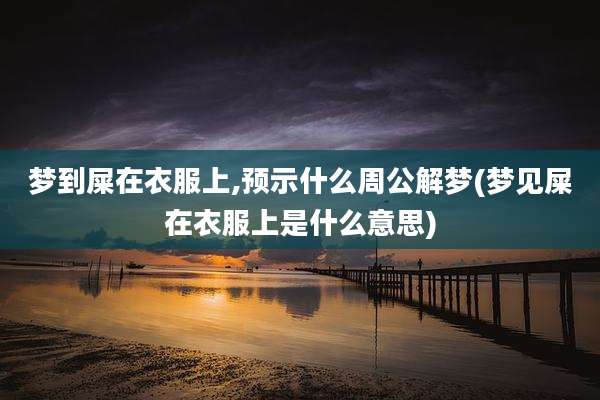 梦到屎在衣服上,预示什么周公解梦(梦见屎在衣服上是什么意思)