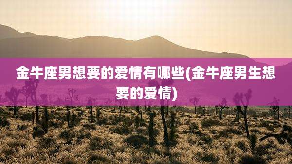 金牛座男想要的爱情有哪些(金牛座男生想要的爱情)