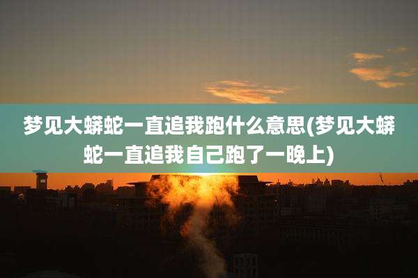 梦见大蟒蛇一直追我跑什么意思(梦见大蟒蛇一直追我自己跑了一晚上)