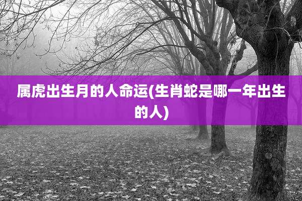 属虎出生月的人命运(生肖蛇是哪一年出生的人)