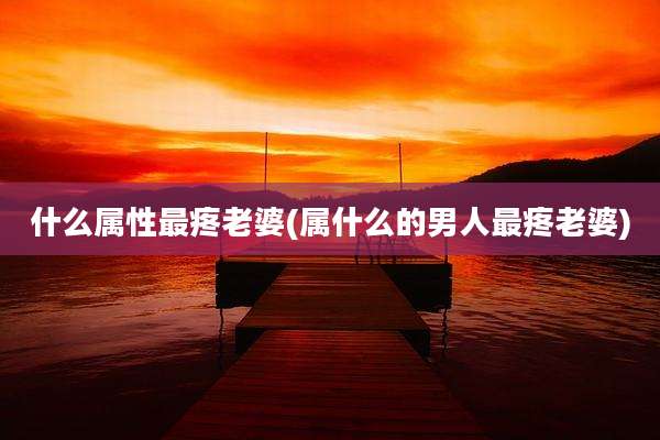什么属性最疼老婆(属什么的男人最疼老婆)