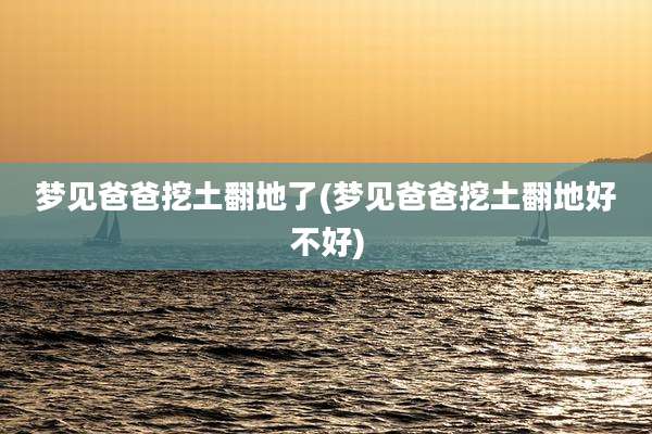 梦见爸爸挖土翻地了(梦见爸爸挖土翻地好不好)