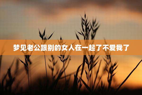 梦见老公跟别的女人在一起了不爱我了