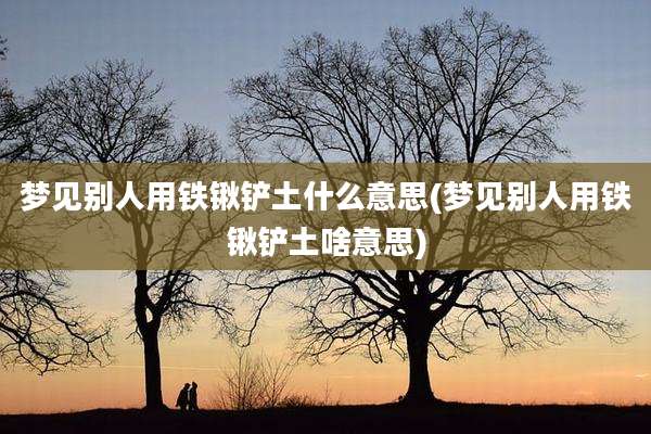 梦见别人用铁锹铲土什么意思(梦见别人用铁锹铲土啥意思)