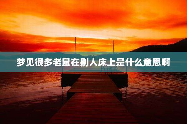 梦见很多老鼠在别人床上是什么意思啊