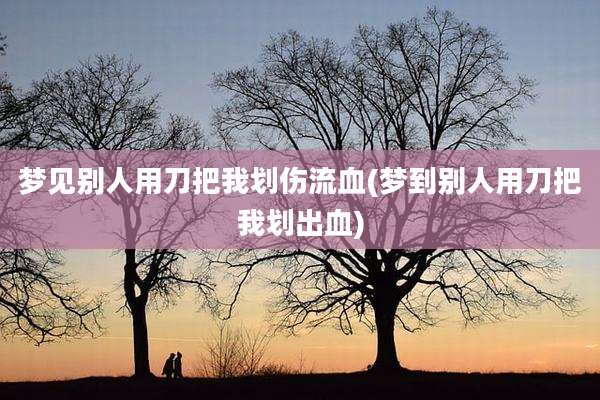 梦见别人用刀把我划伤流血(梦到别人用刀把我划出血)