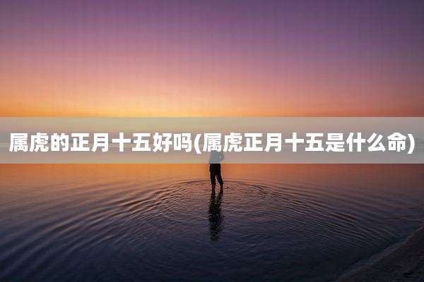 属虎的正月十五好吗(属虎正月十五是什么命)